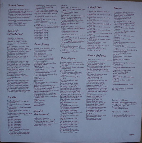 Electric Light Orchestra  Eldorado : LP Inside2  uk